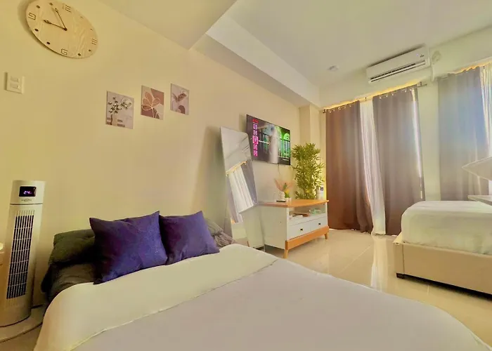 Luxe Bed Free Wi-fi Movie Streaming Pool Gym Near Airport And Mactan Newtown アパート *